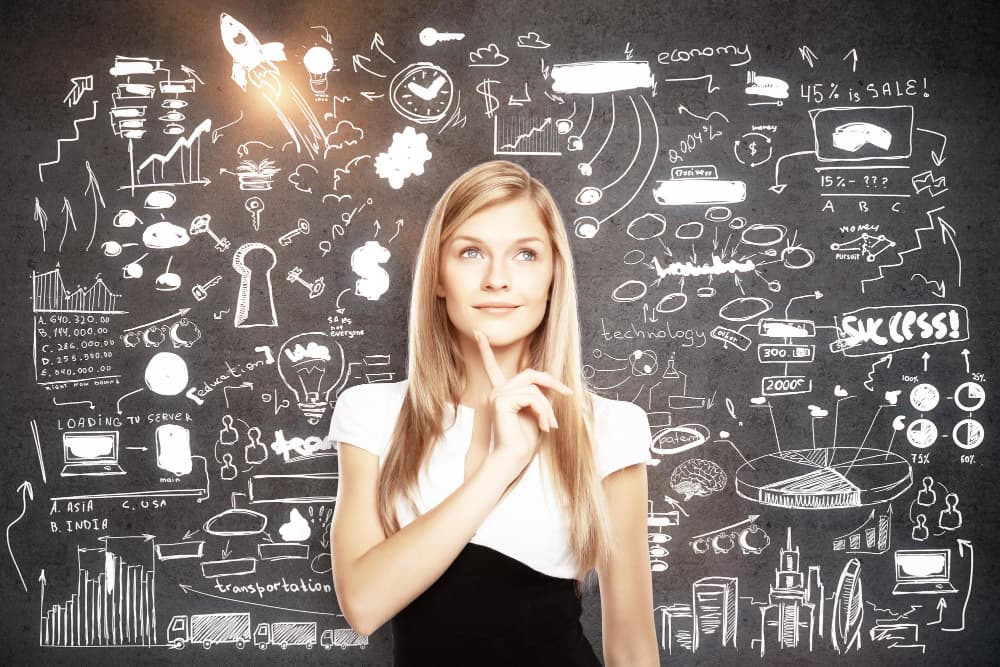 Четыре цветных силуэта женщин — метафора четырёх типов финансового мышления